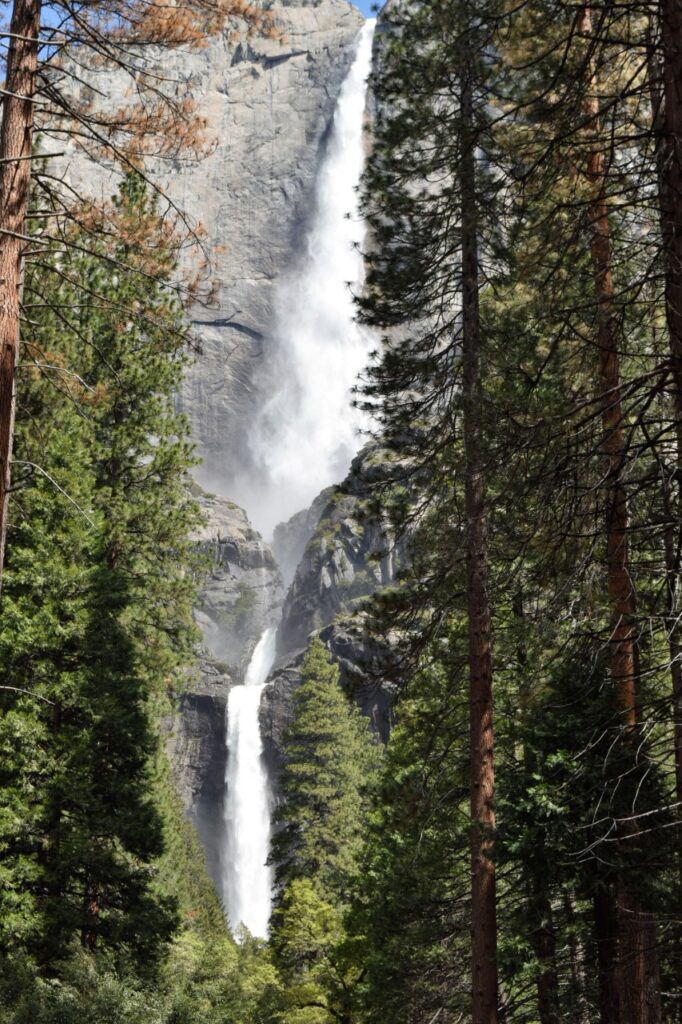 The Upper and Lower Falls in Yosemite National Park