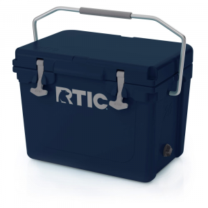 RTIC 20 Quart Compact Hard Cooler, Navy, Heavy Duty Stainless Steel Handle, T-Latch Closure