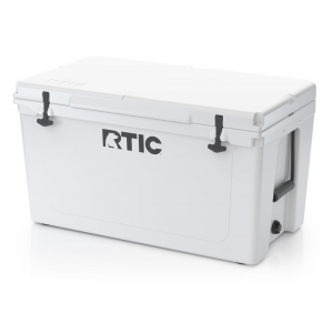 RTIC 110 QT Hard Sided Cooler, White, Heavy Duty Rope Handles, T-Latch Closure