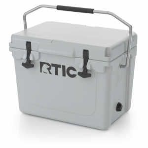 RTIC 20 Quart Compact Hard Cooler, Grey, Heavy Duty Stainless Steel Handle, T-Latch Closure