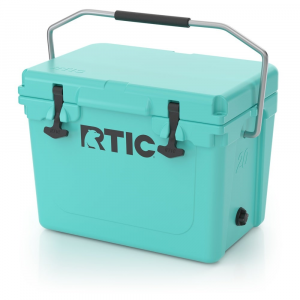 RTIC 20 Quart Compact Hard Cooler, Seafoam Green, Heavy Duty Stainless Steel Handle, T-Latch Closure